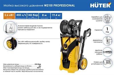 Мойка HUTER W210i PROFESSIONAL 70/8/18 - фото 31356