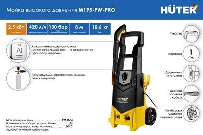 Мойка HUTER M195-PW-PRO 70/8/17 - фото 31357