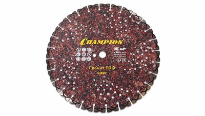 Диск алмазный CHAMPION гранит PRO 400/25,4/10 Laser Granite  (твердые блоки, старый бетон) 2228 - фото 45403